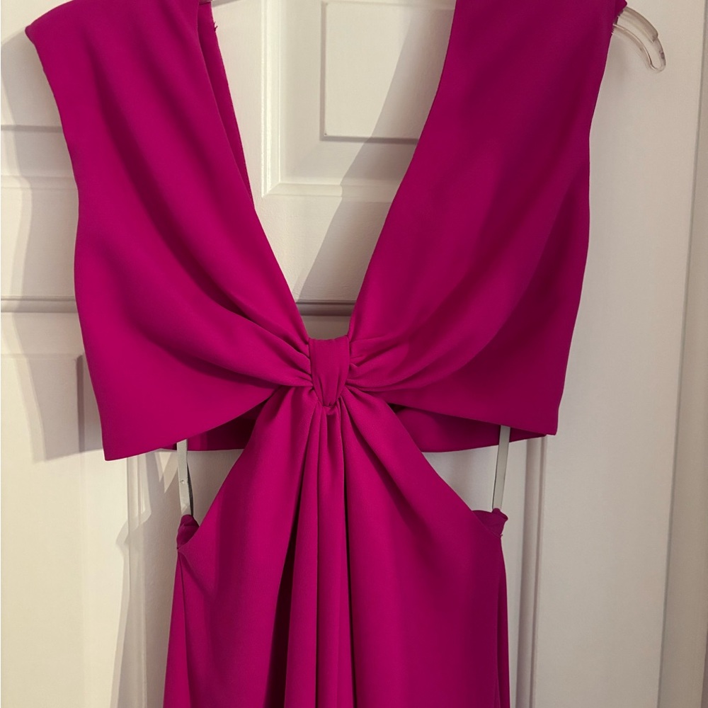 Monique Lhuillier Vibrant Pink Maxi Dress - Picture 6 of 7